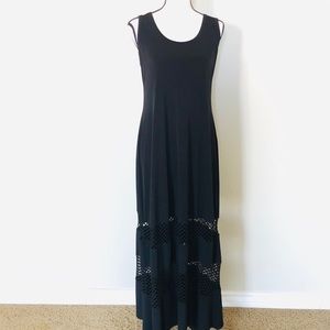 Calvin Klein ITY blk sleeveless maxi dress sz10